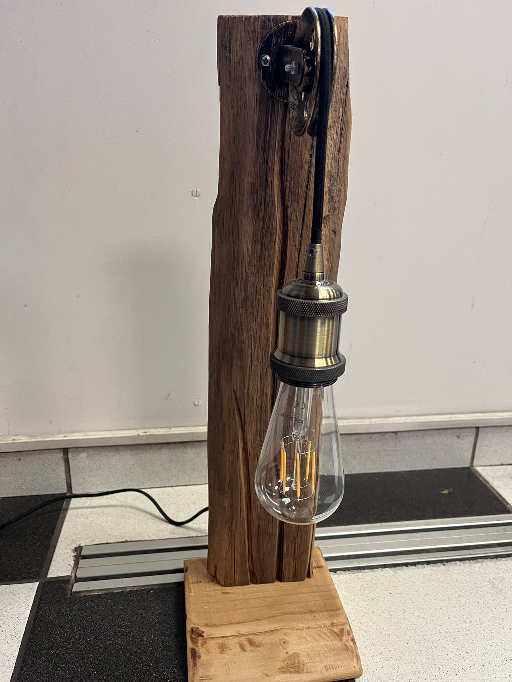 Lampe / poulie industrielle laiton