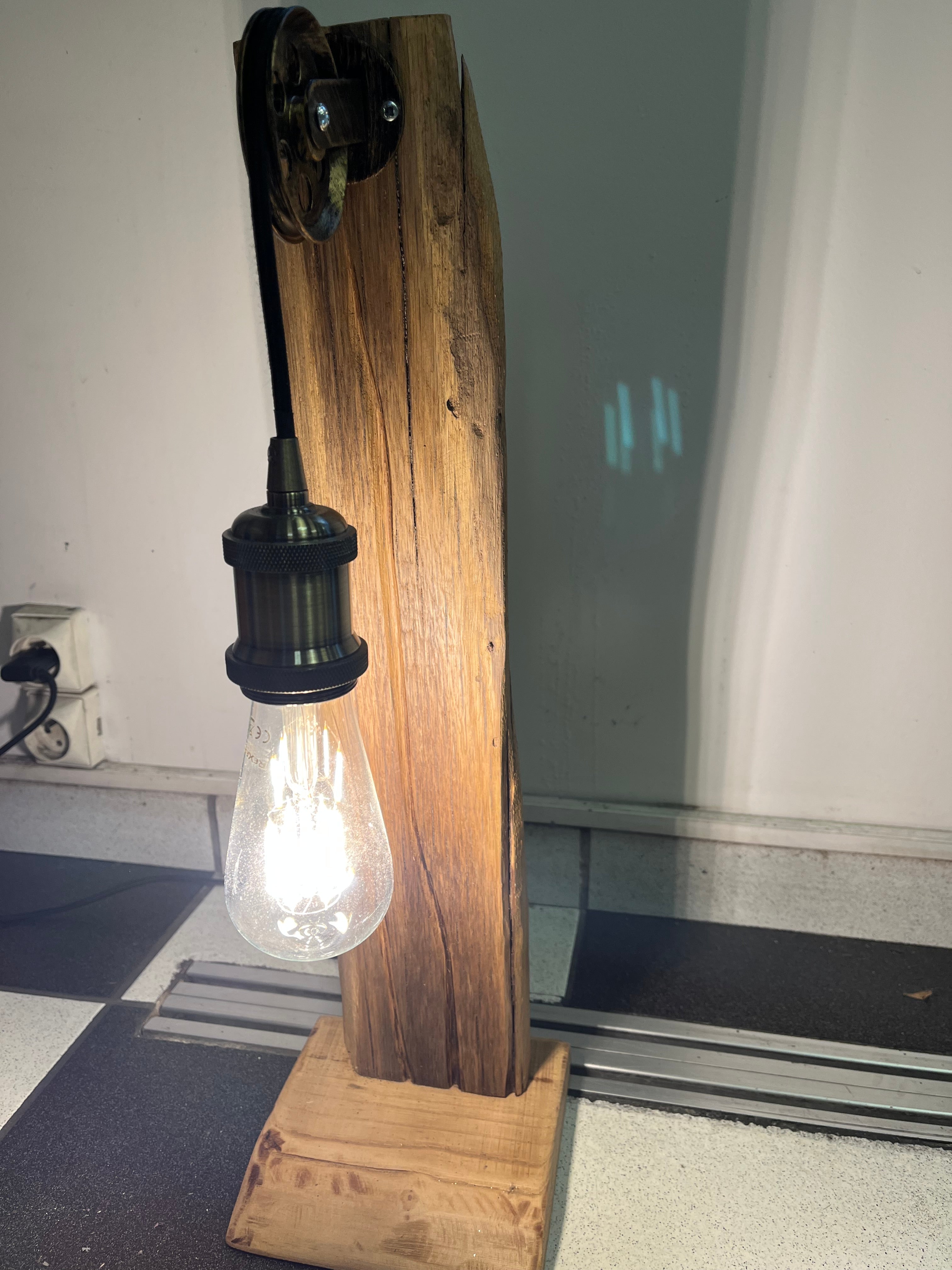 Lampe / poulie industrielle laiton