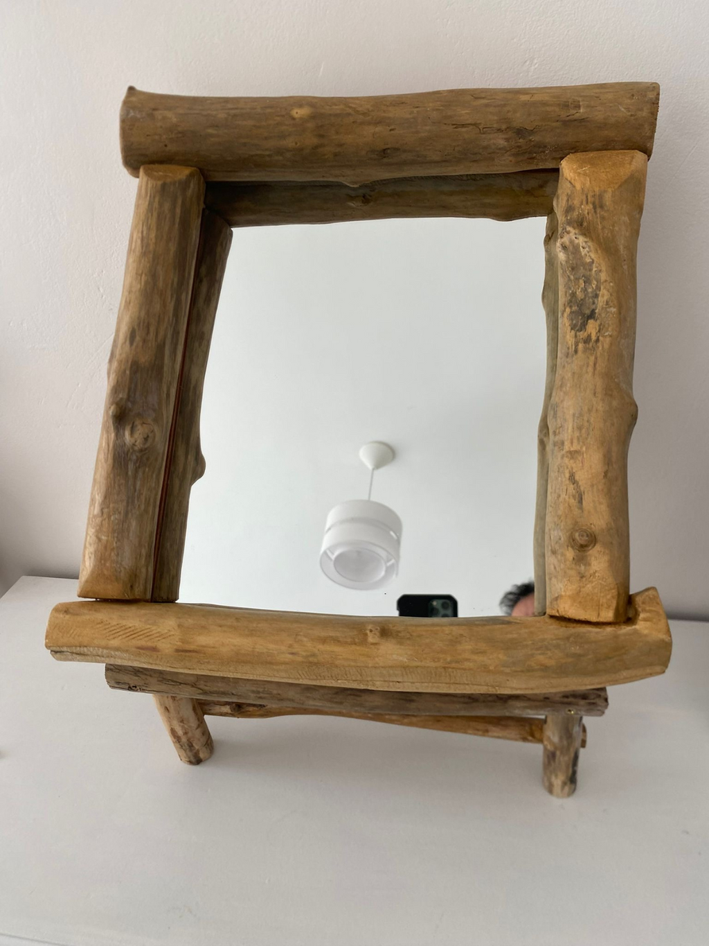 Miroir coiffeuse en bois flotté