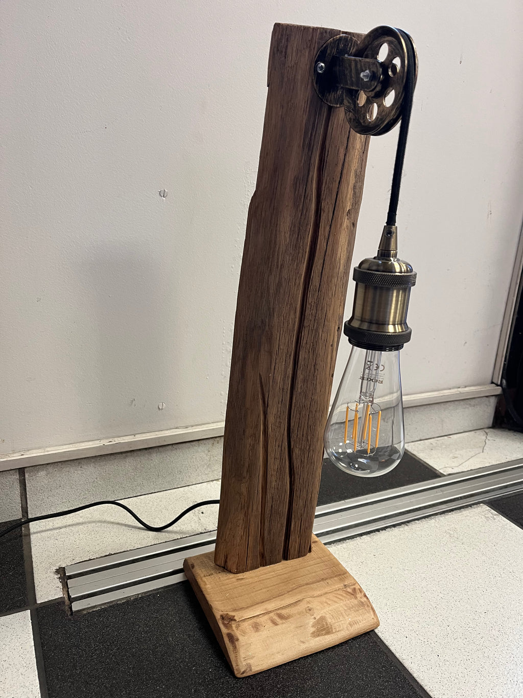 Lampe / poulie industrielle laiton