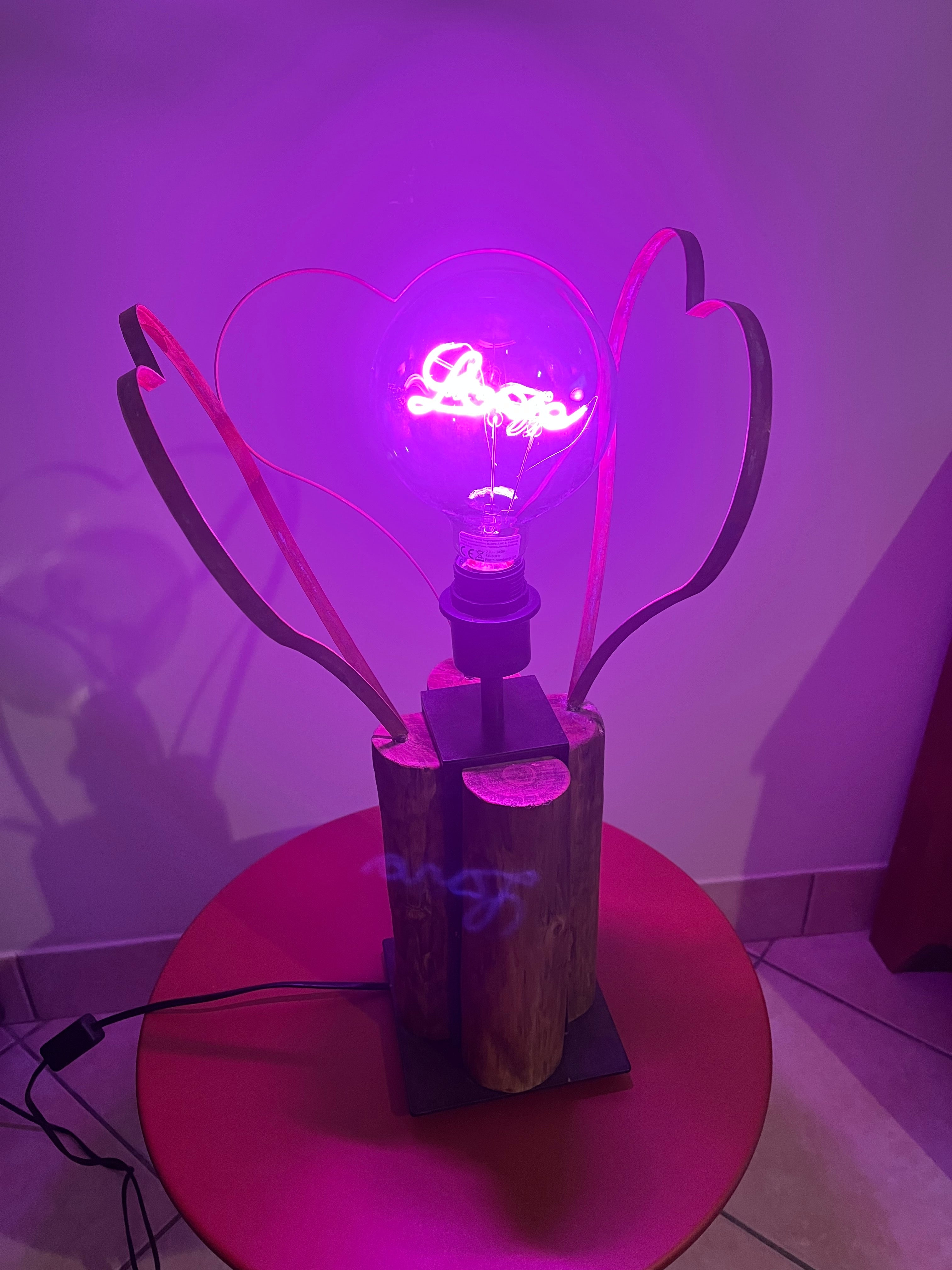 Lampe Love St Valentin