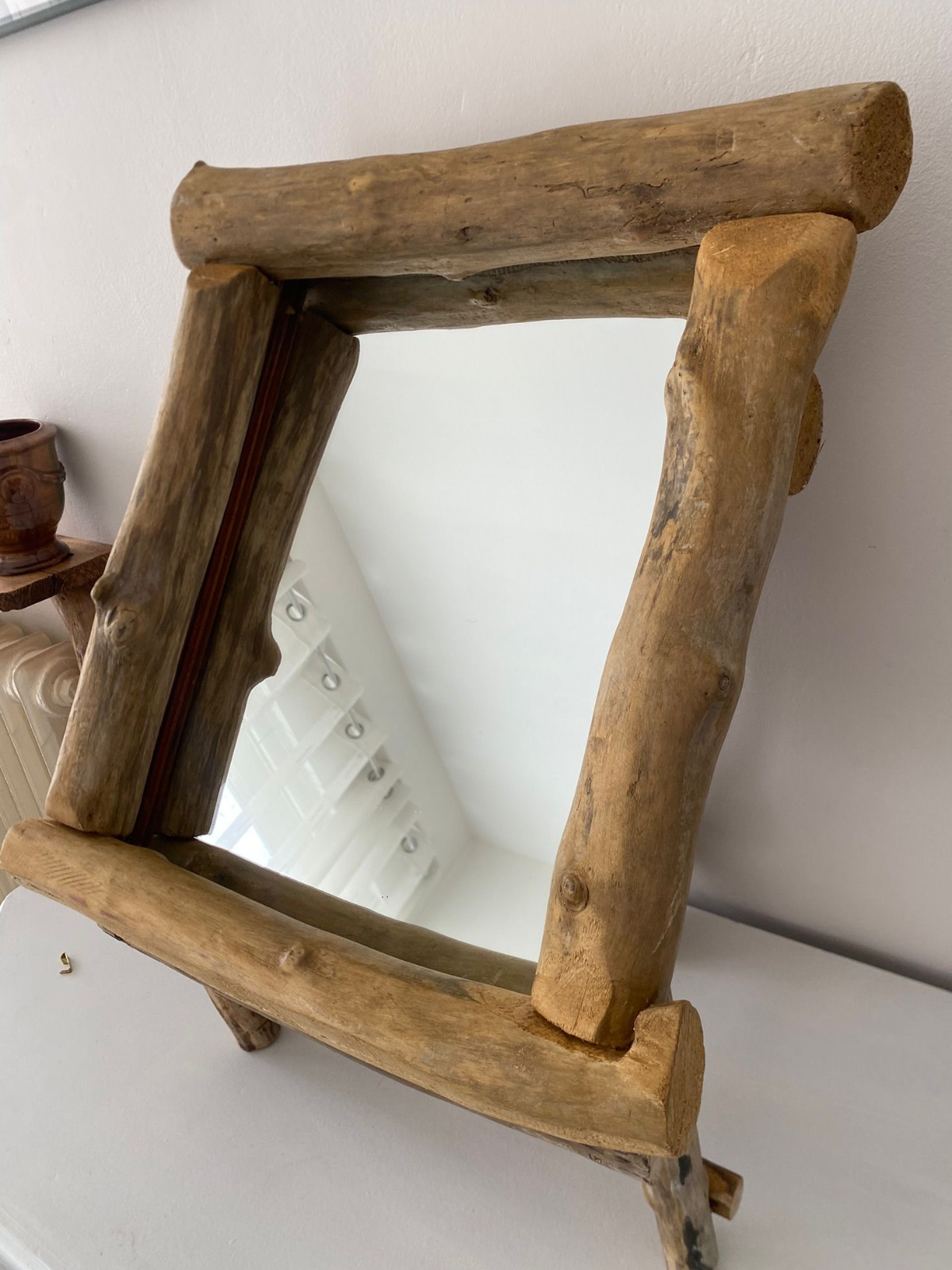 Miroir coiffeuse en bois flotté