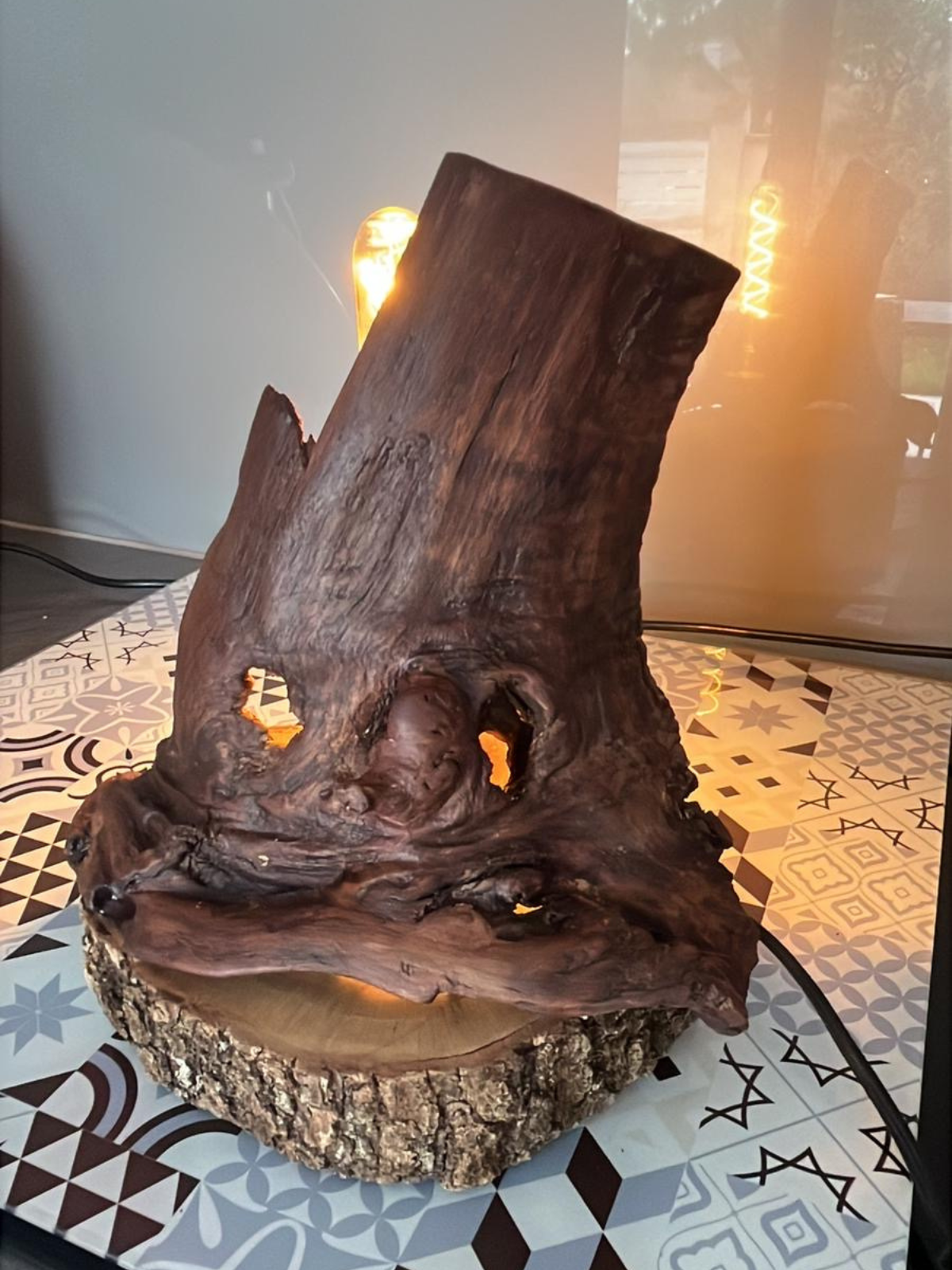 Lampe Halloween écorce