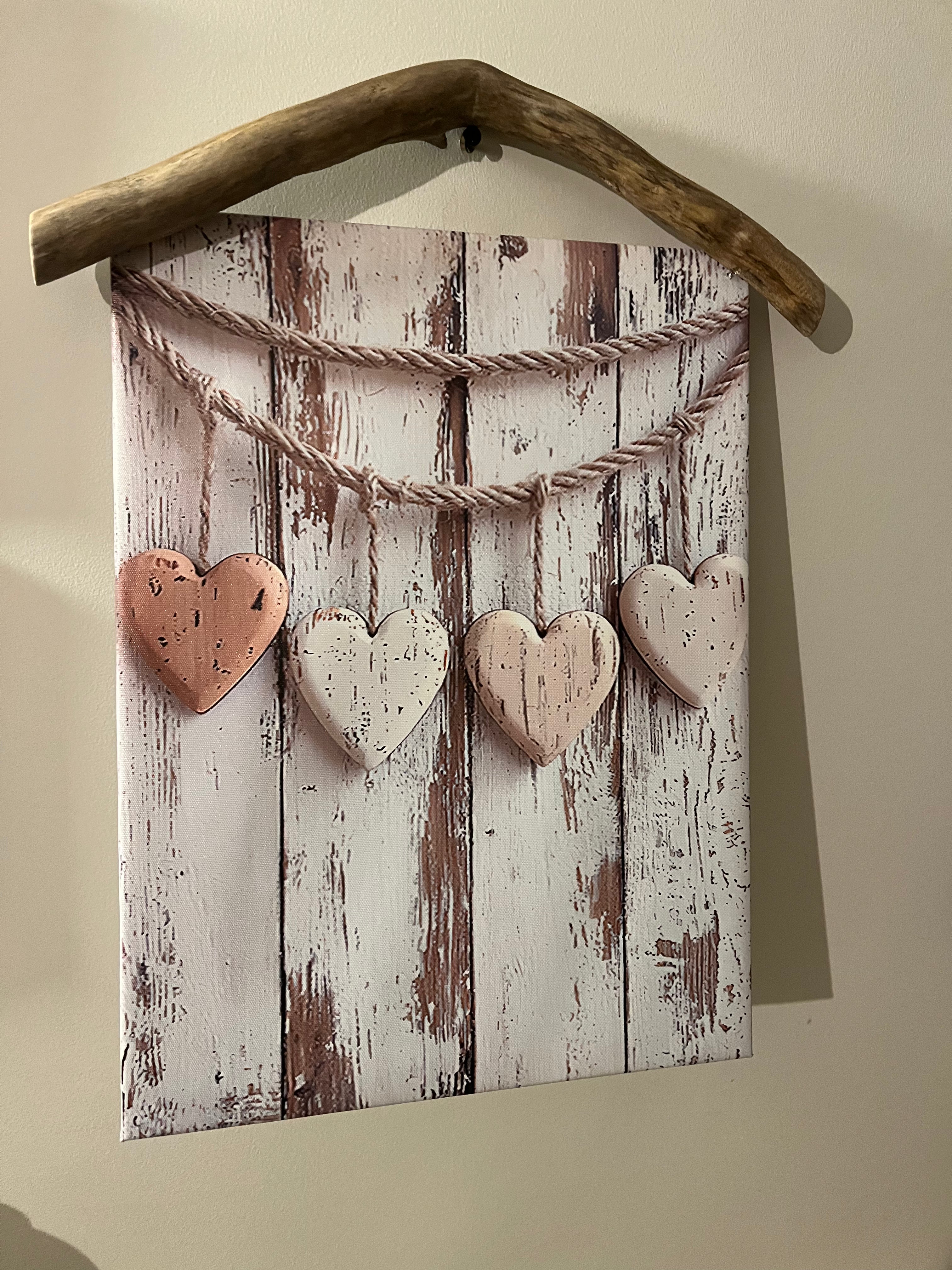 Cœurs sur toile tissu  St Valentin